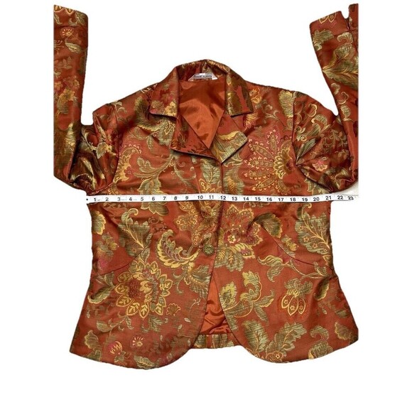 Connie Roberson Silk Floral Brocade‎ Blazer Jacket Women Lined Button USA Made - Picture 6 of 10